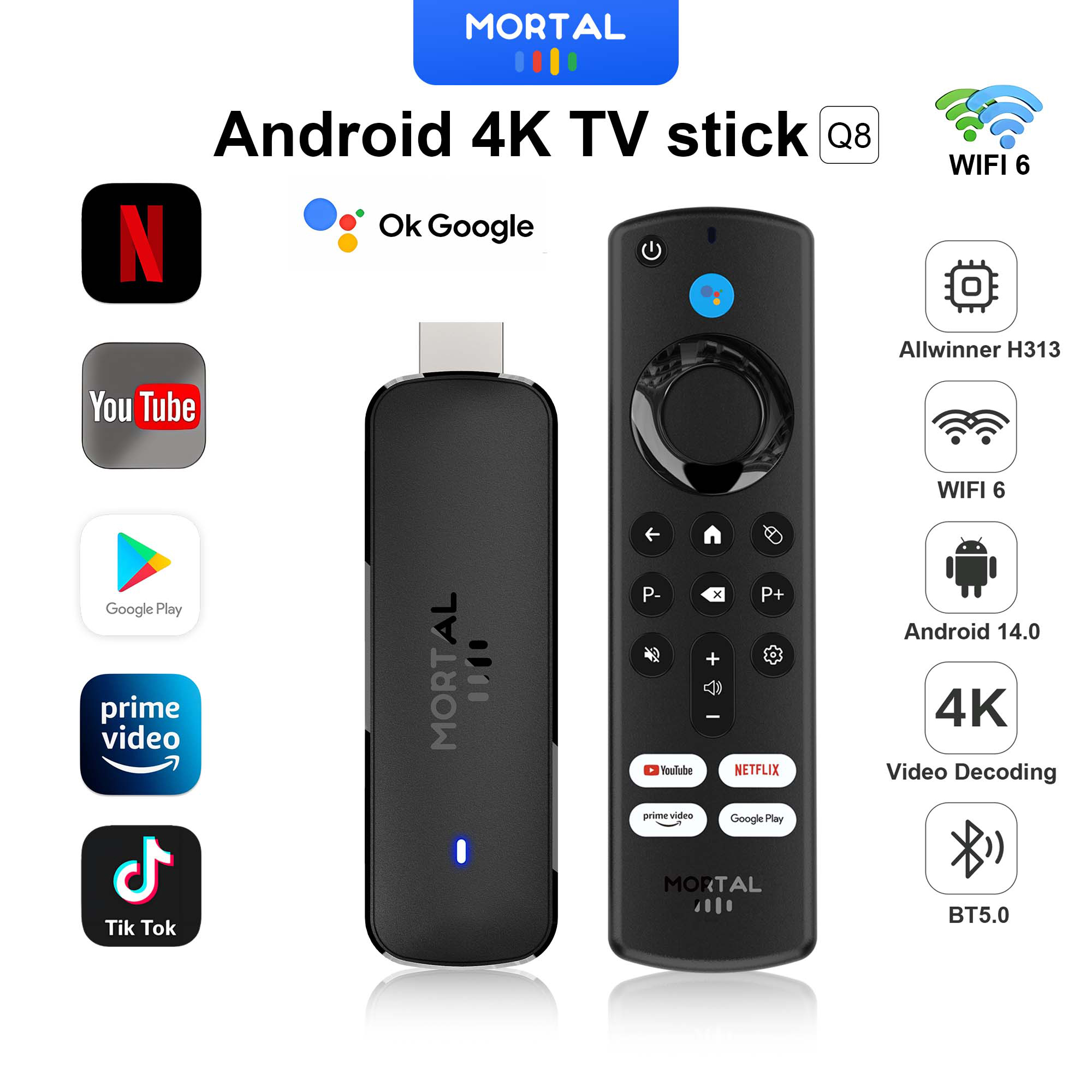Android TV Stick Mortal Q8 Glo - Home Cinema Youtube recension och pris