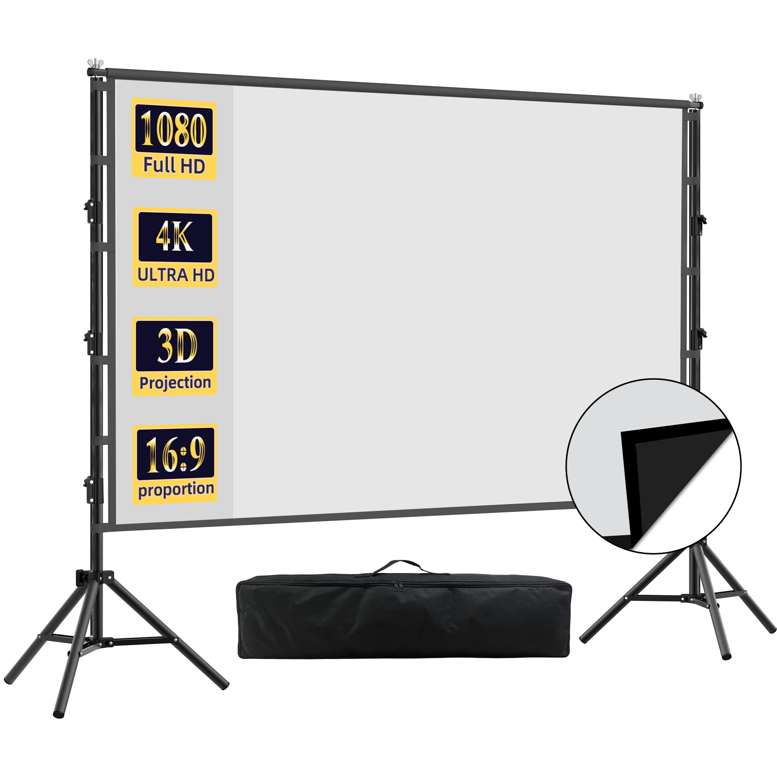 VEIDADZ Projection Screen With - Projector Screen 100 Inch recension och pris